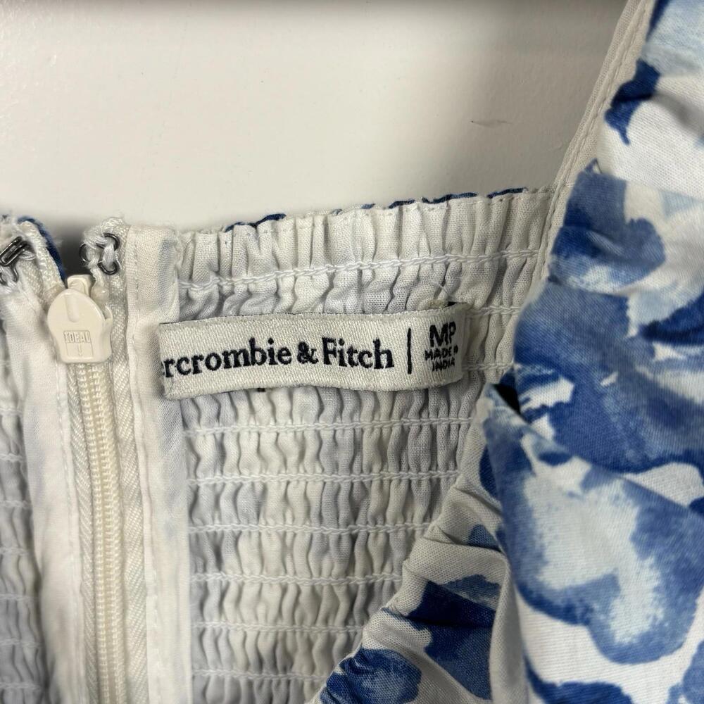 Abercrombie & Fitch White and Blue Floral Midi Dress - Picture 4 of 8